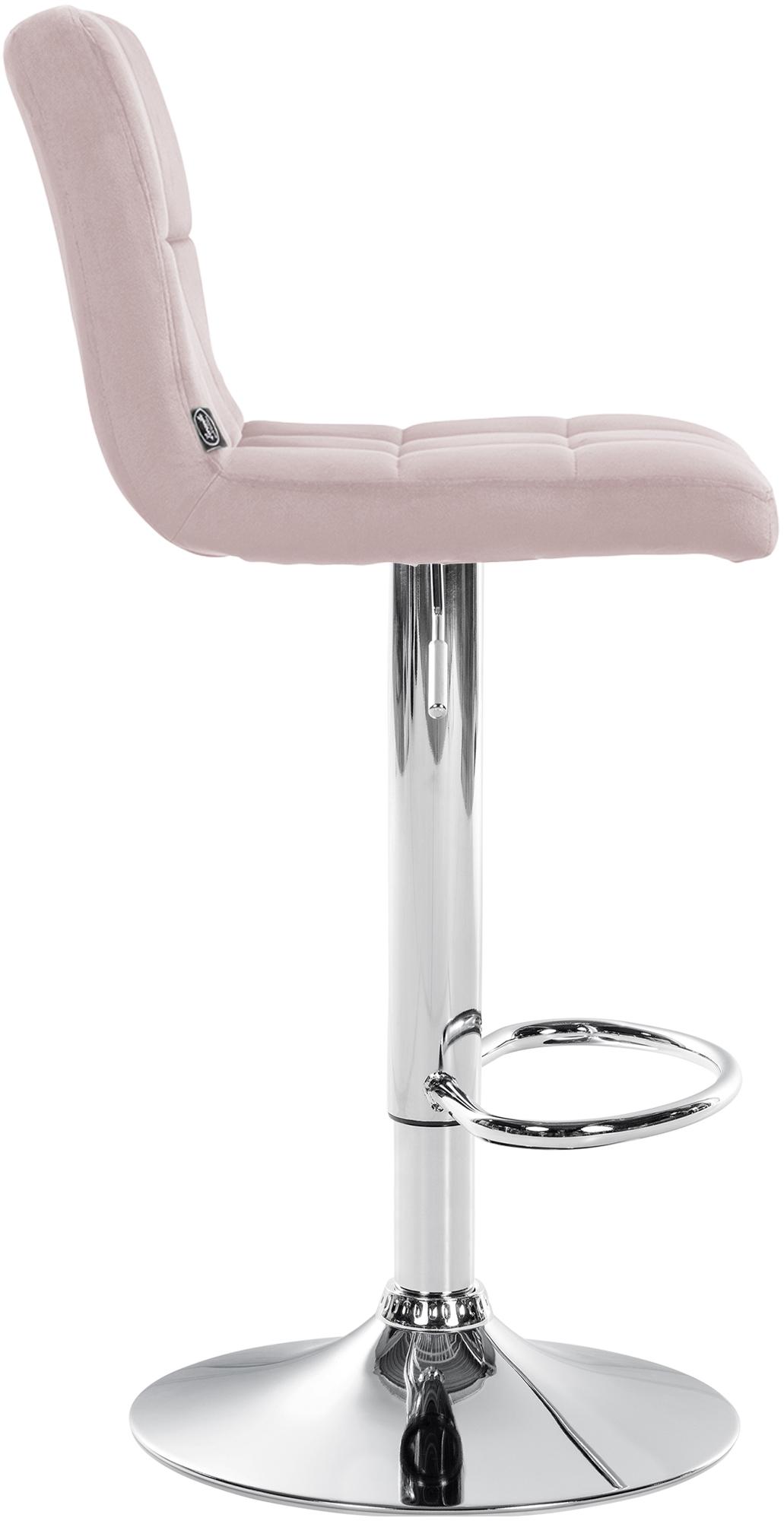 Barhocker Peru Samt chrom, rosa