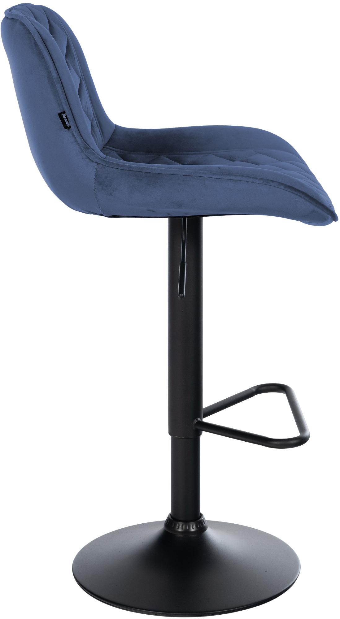 2er Set Barhocker Kasson Samt, blau