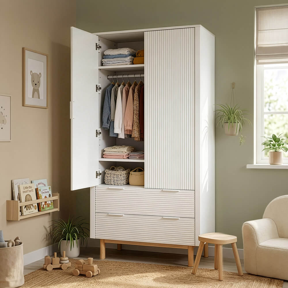 Kleiderschrank COCO – 100 × 200 cm Weiß