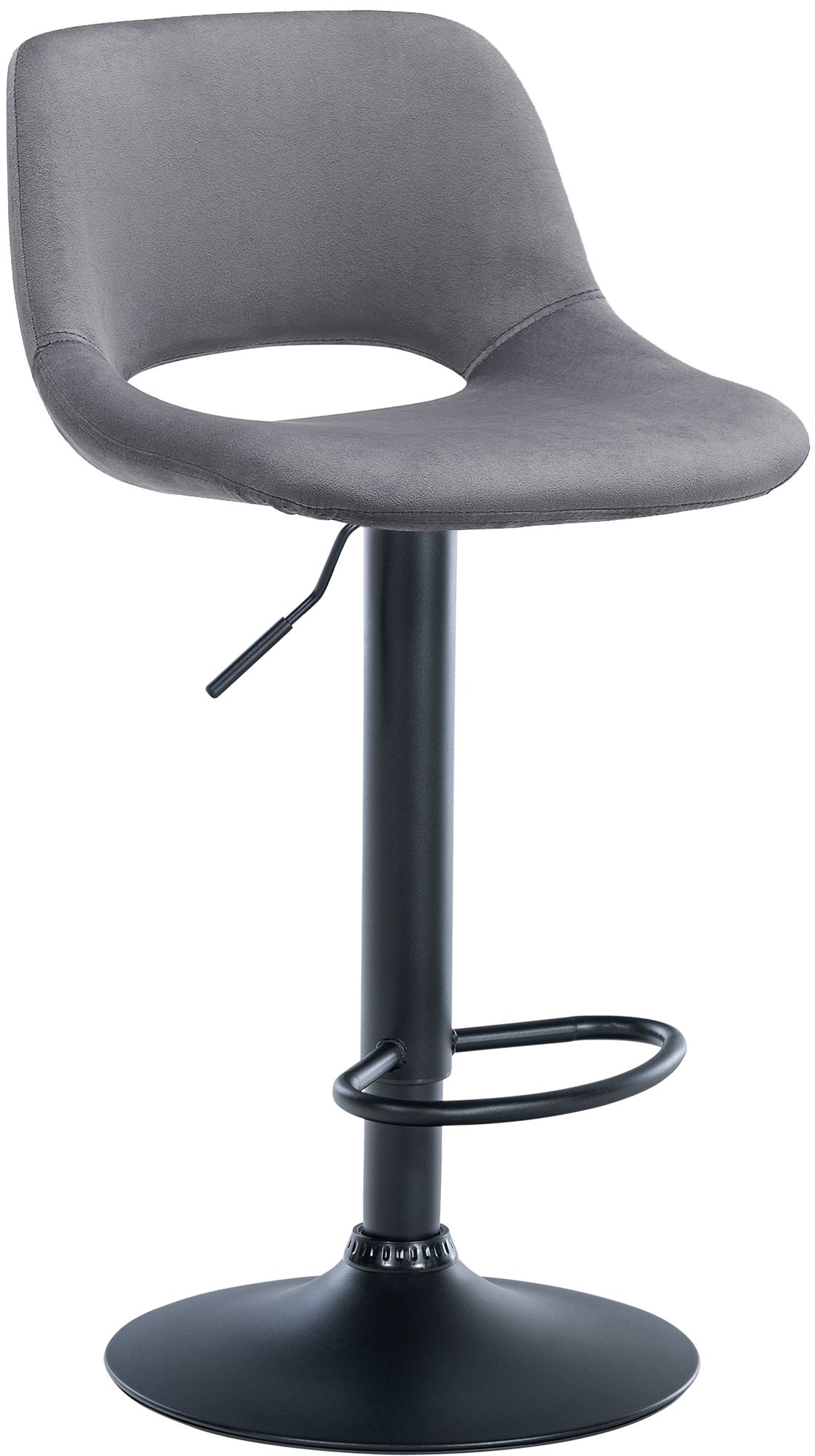 Barhocker Camden Samt schwarz, dunkelgrau