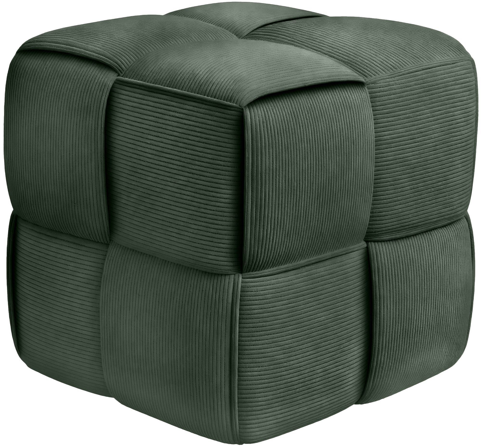Sitzhocker Forinta Cord, dunkelgrün