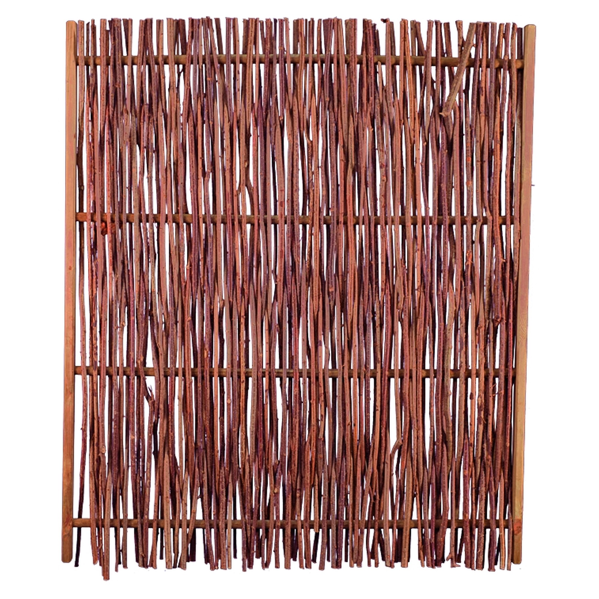 PEPE Haselnusszaun, 120 x 140 cm, Haselnussruten, Rahmen ca. 45 x 25 mm, braun gebeizt