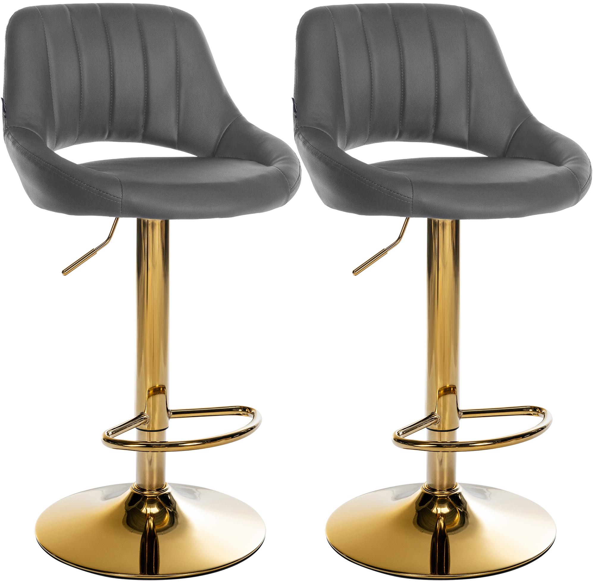2er Set Barhocker Milet Kunstleder G, grau