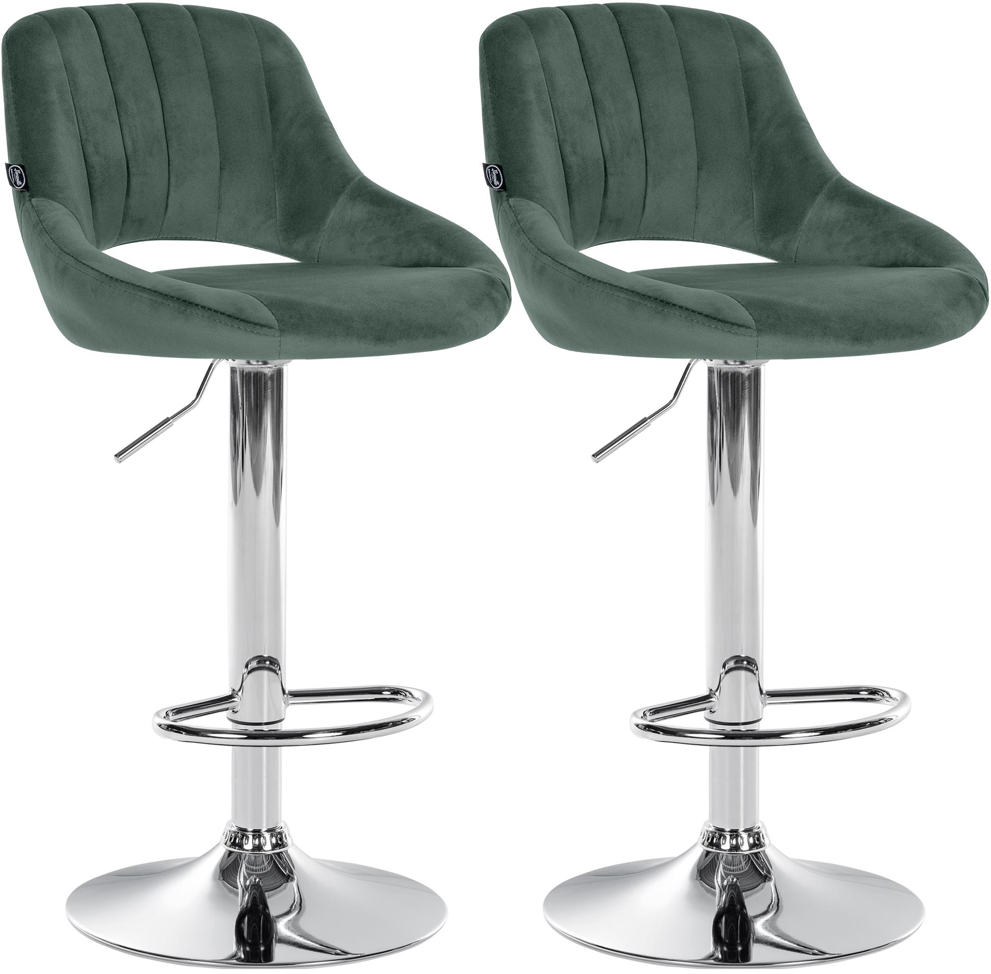 2er Set Barhocker Milet Samt C, grün