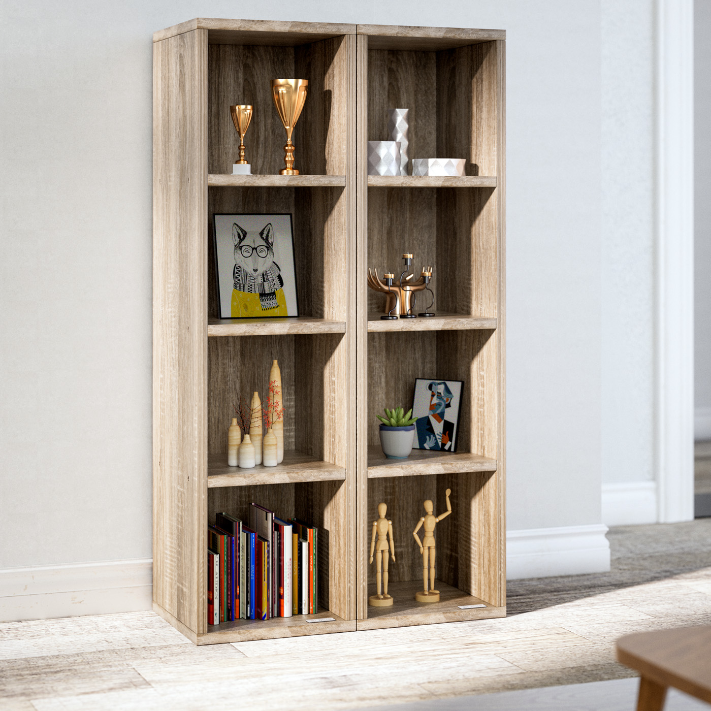Bücherregal Skylar Eiche 106x30x30cm
