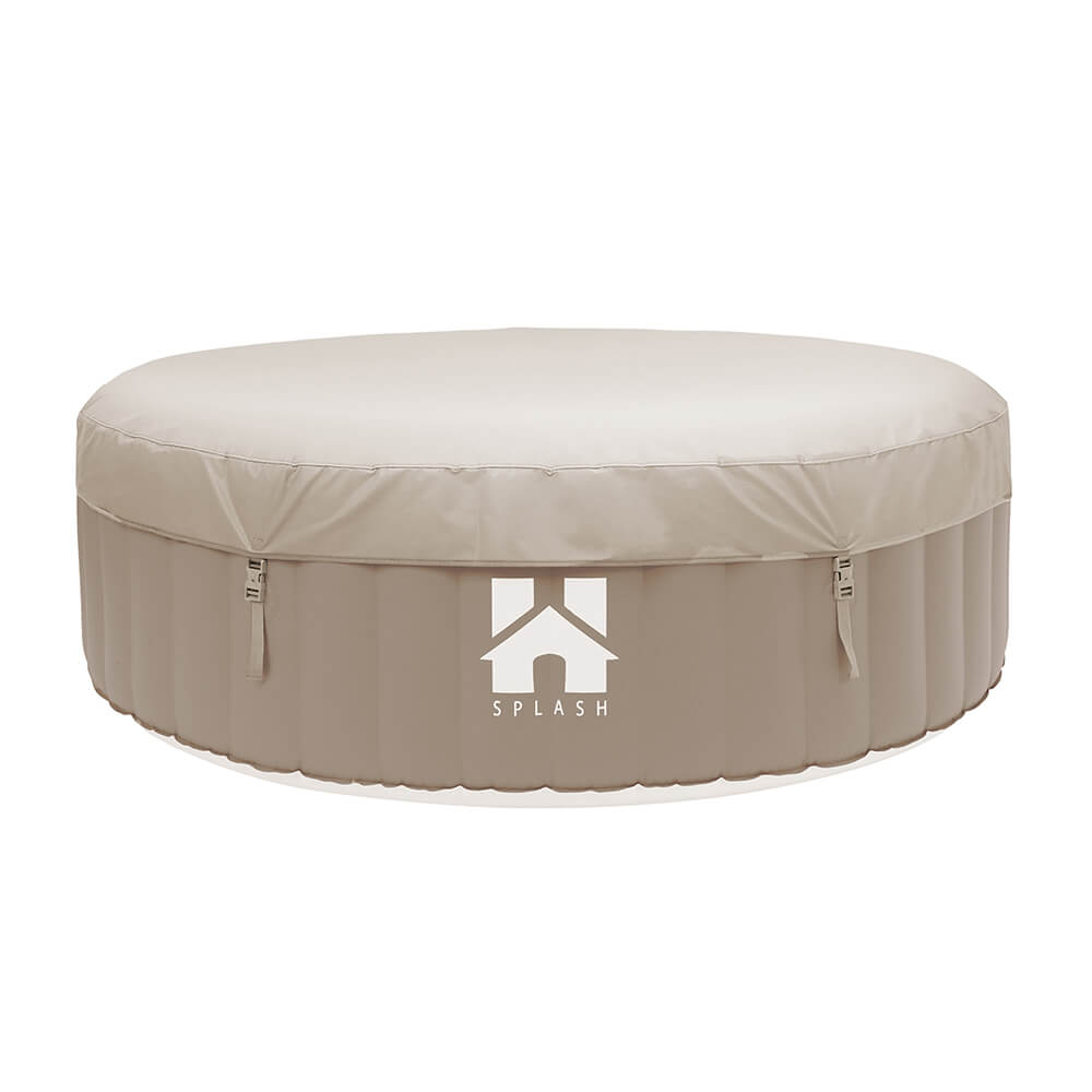 Outdoor Whirlpool inkl. Kissen, Getränkehalter und Sonnendach SPLASH - Ø208 cm 6 Personen Beige