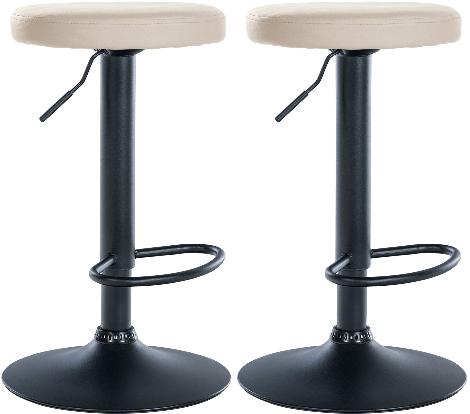 2er Set Barhocker Ponte Kunstleder schwarz, creme