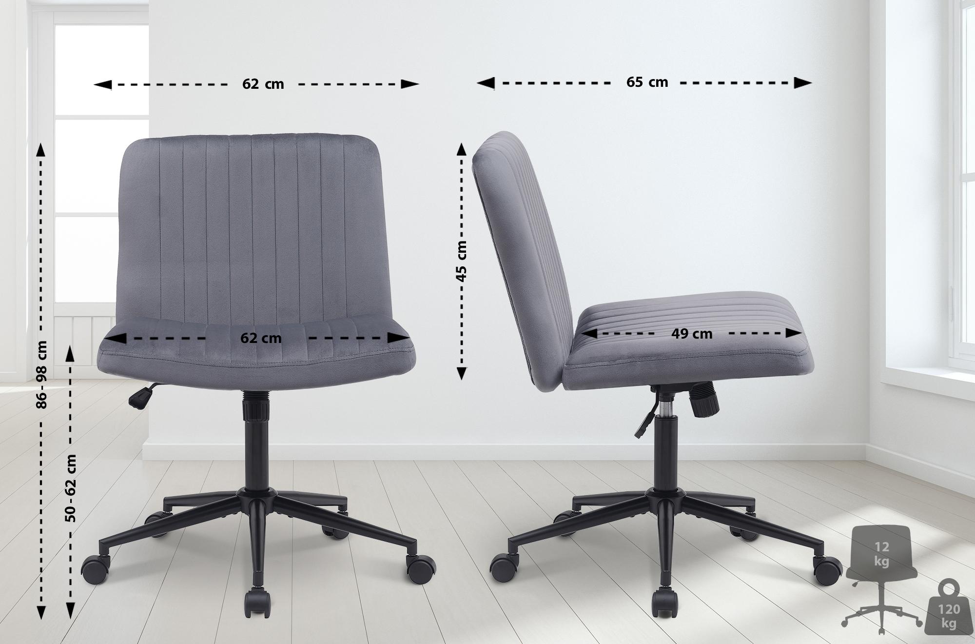 Bürostuhl Kingman Samt, dunkelgrau