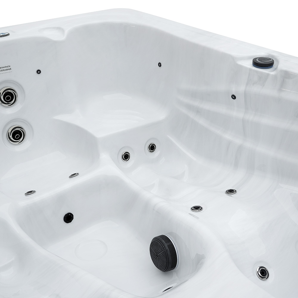 Outdoor Whirlpool mit Treppe und Thermoabdeckung SUNSET - 220 x 156 cm für 3 Personen