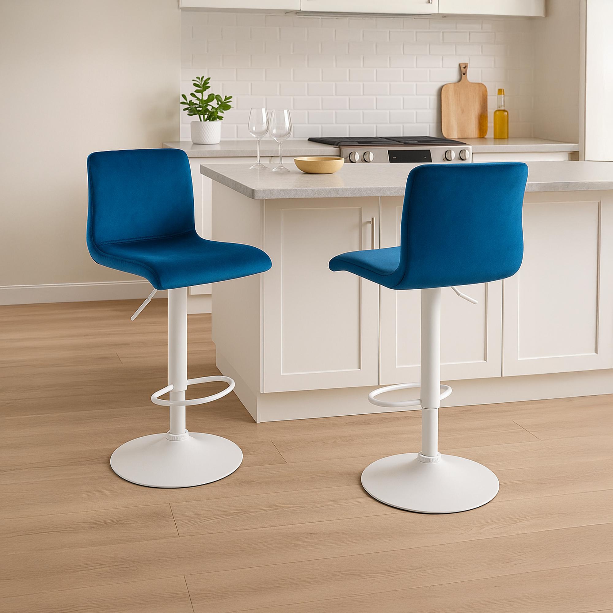 Barhocker Hoover Samt W, blau