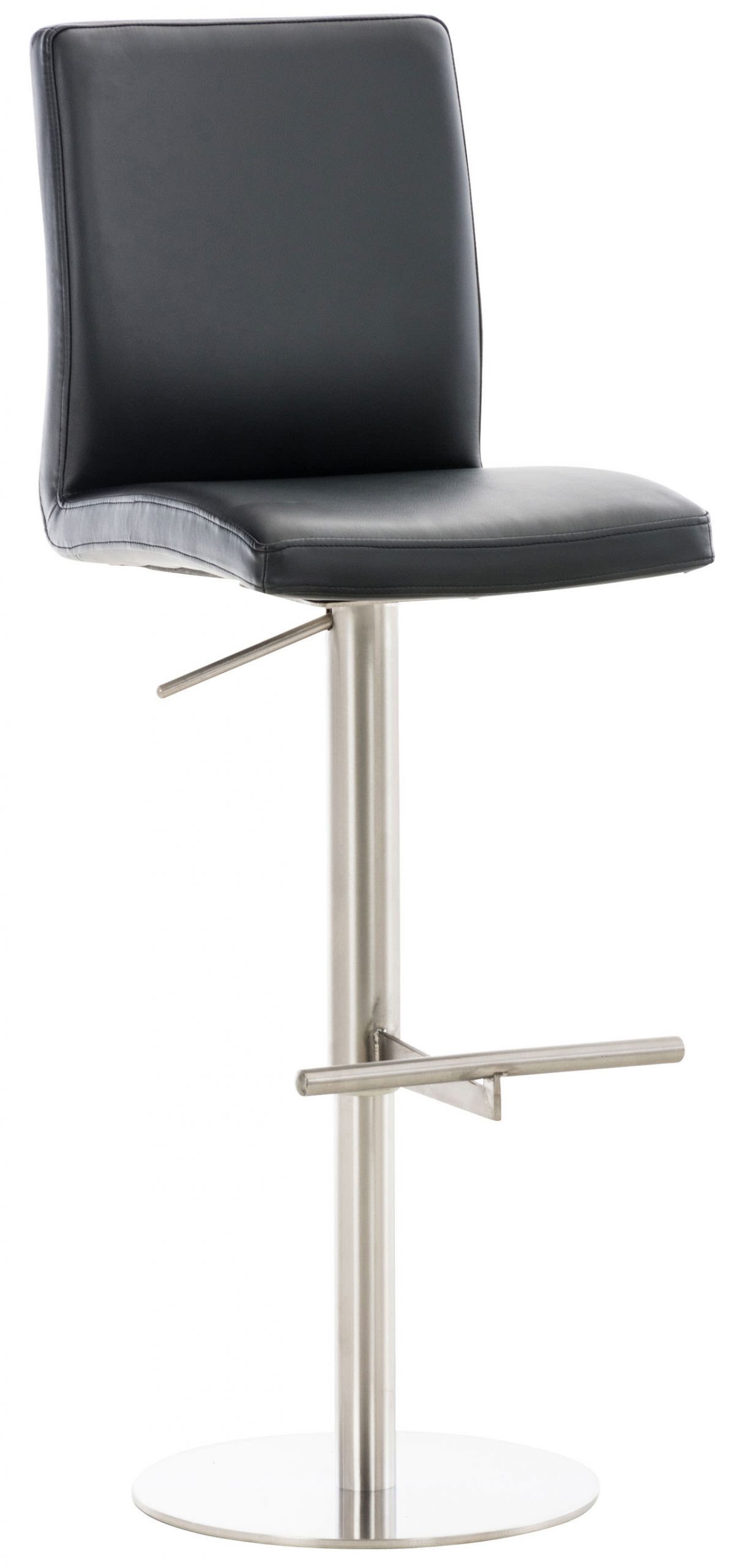 2er Set Barhocker Cadiz Kunstleder edelstahl, schwarz