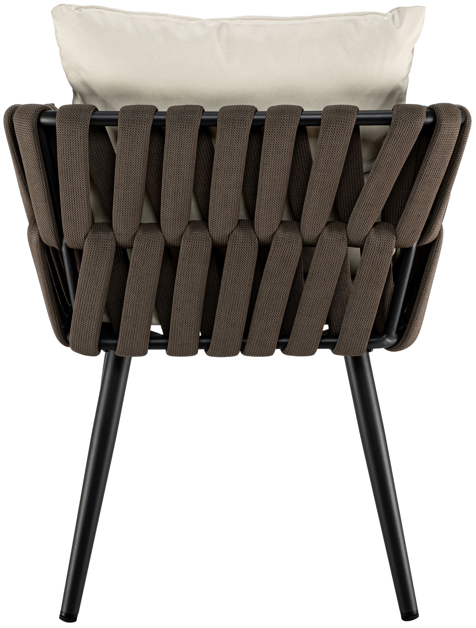 Gartenstuhl Lombardia Taupe mit Sitzkissen, creme