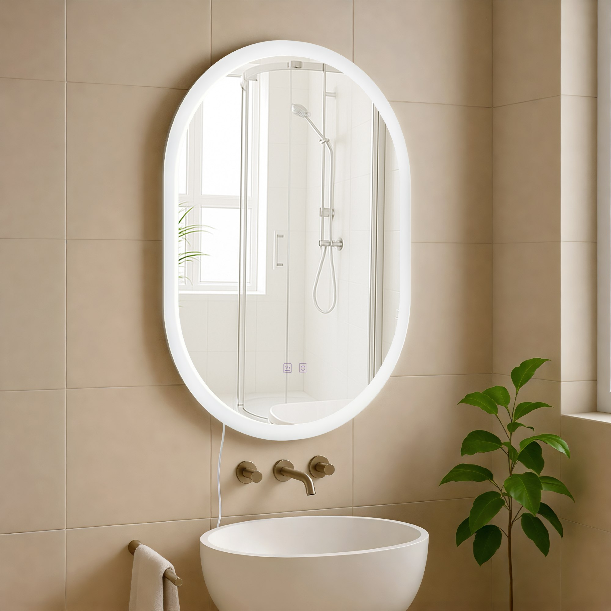 Badspiegel Karishma 70x50 mit Bluetooth, klarglas