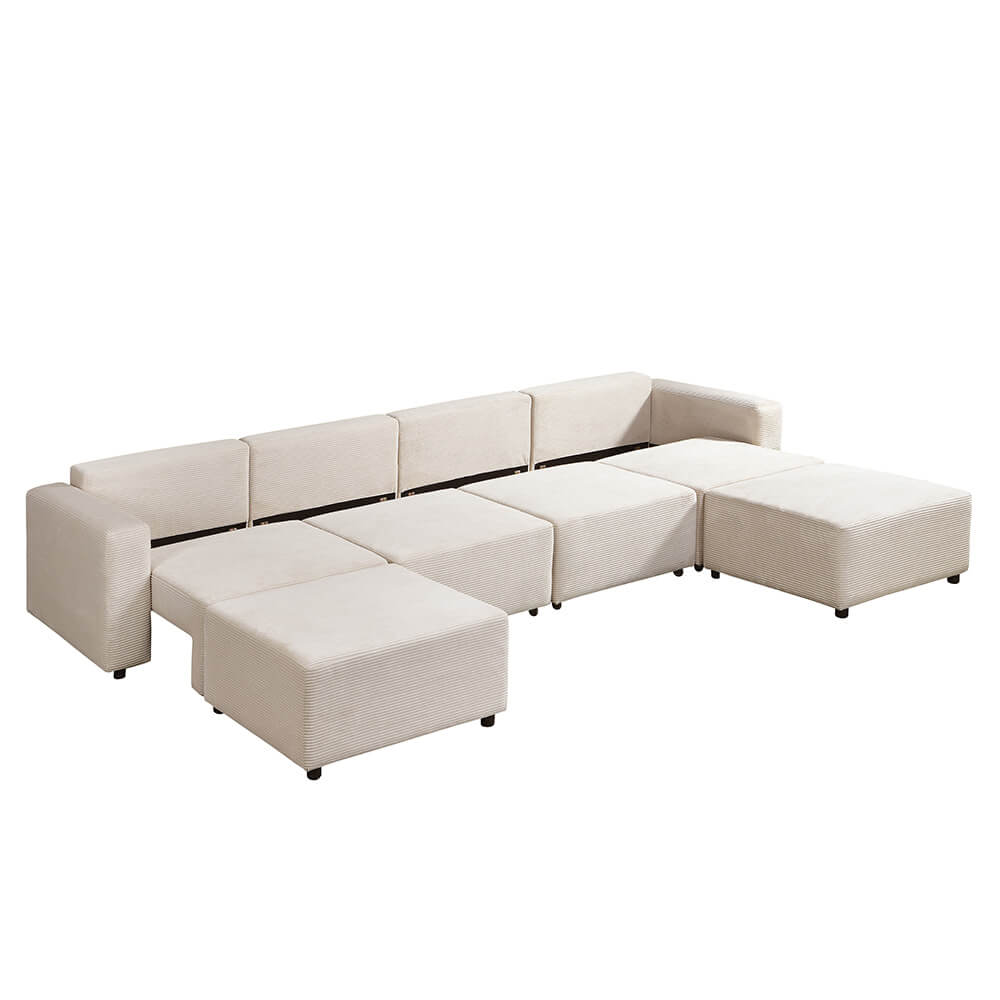 Modulares Schlafsofa Beige - 380 x 168 cm