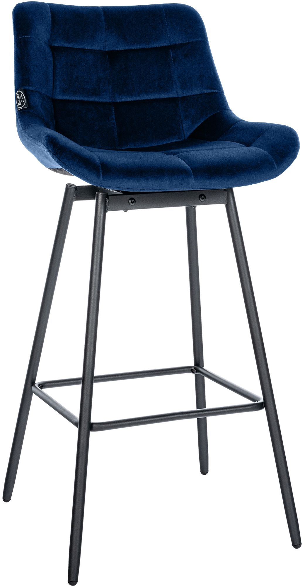 Barhocker Weston Schwenkbar Samt, blau
