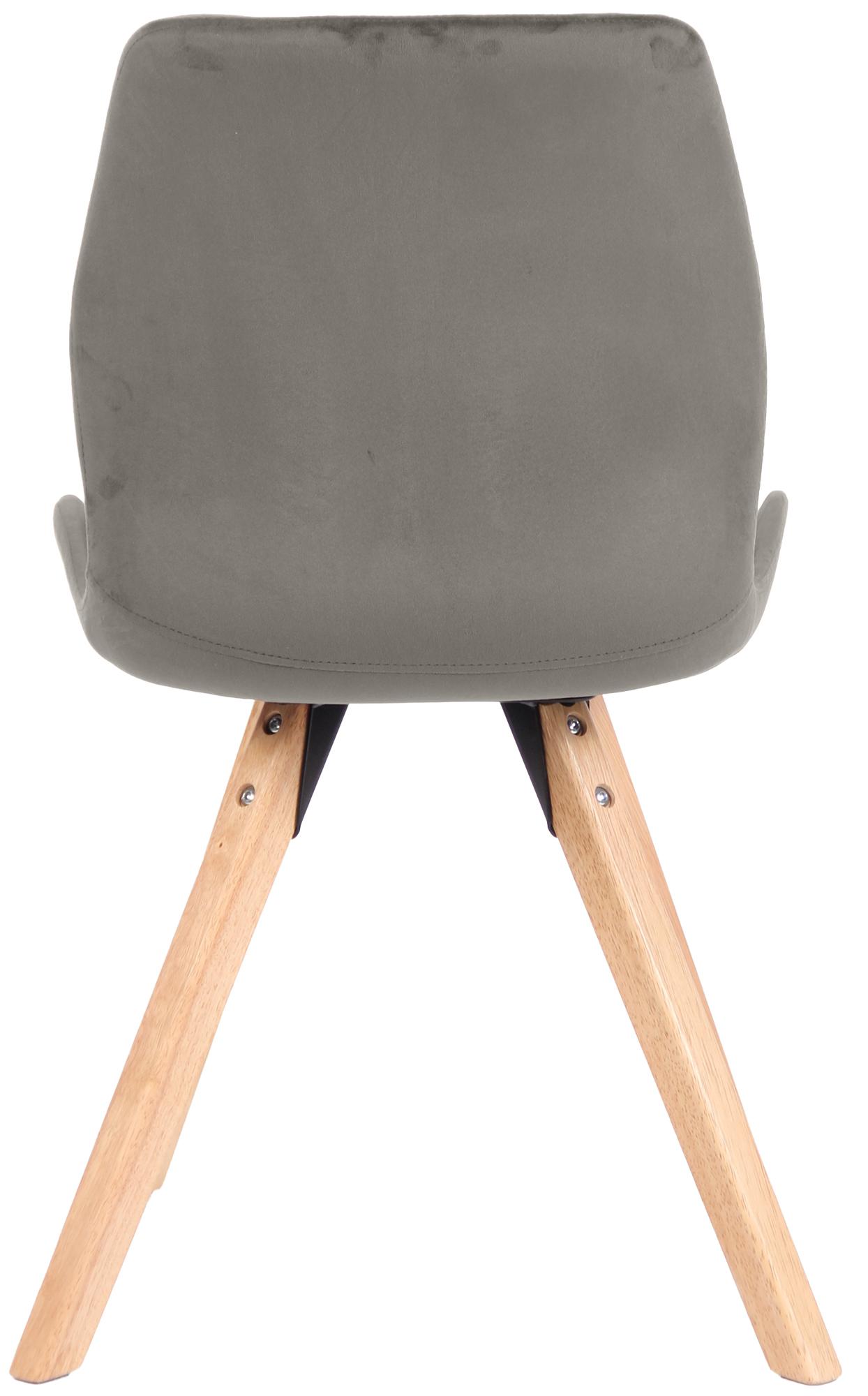 4er Set Stuhl Luna Samt, grau