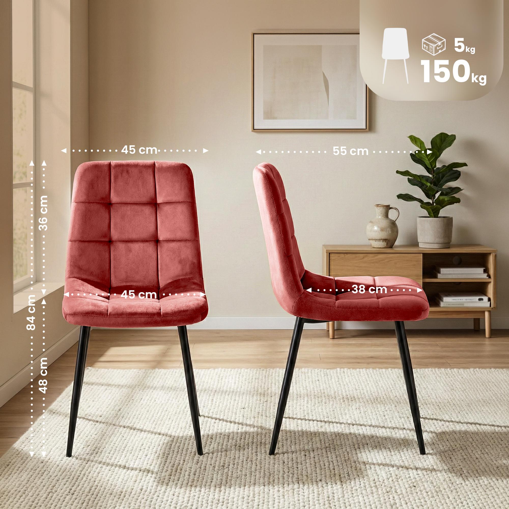 4er Set Esszimmerstühle Antibes, rosa