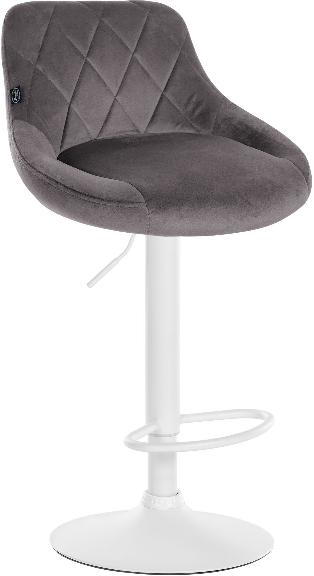 2er Set Barhocker Lazio Samt weiß, grau