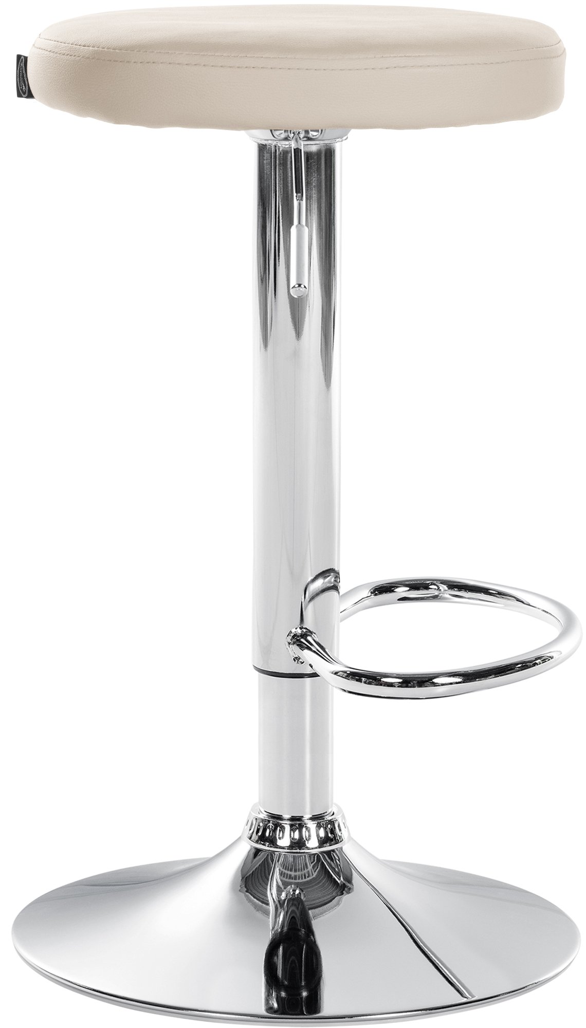 2er Set Barhocker Ponte Kunstleder chrom, creme