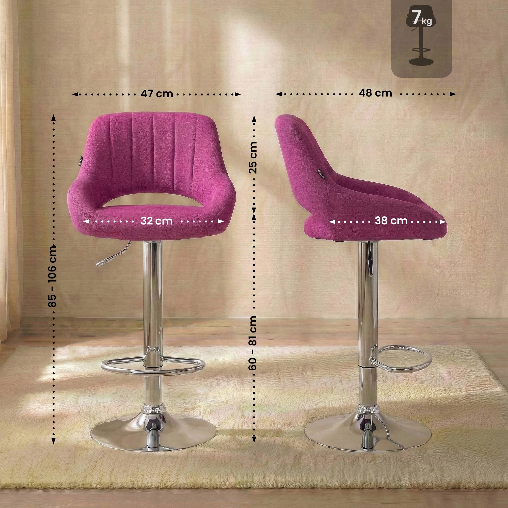 2er Set Barhocker Milet Stoff C, lila