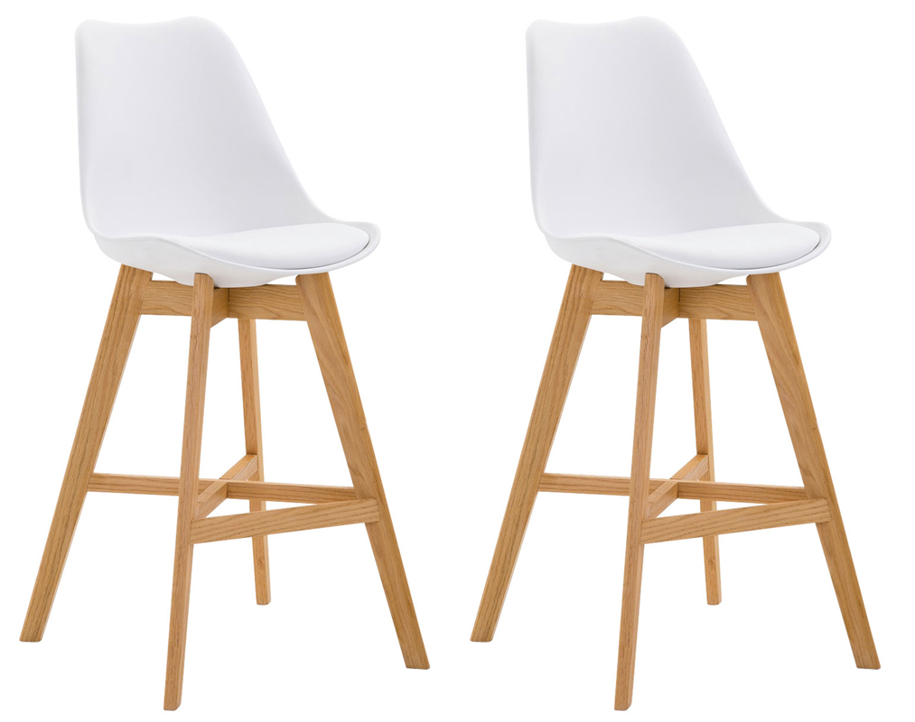 2er Set Barhocker Cannes Kunststoff natura, weiß