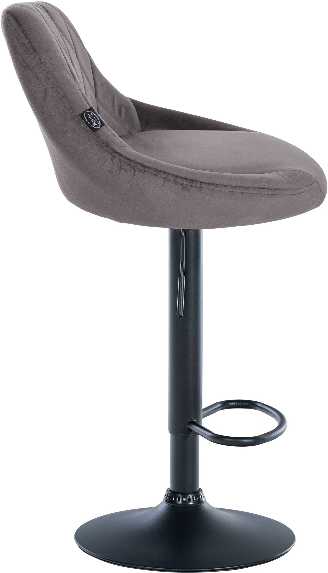 2er Set Barhocker Lazio Samt schwarz, grau