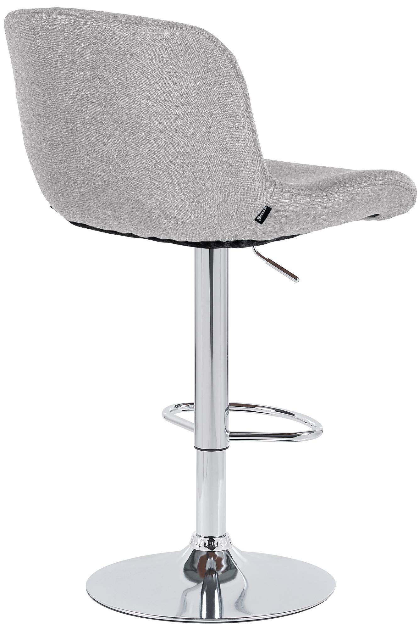 Barhocker Solon Chrom Stoff, hellgrau
