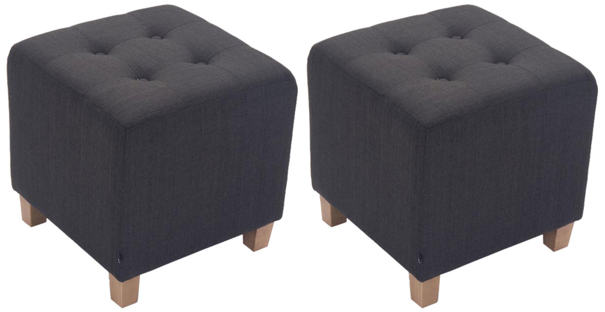 2er Set Sitzhocker Pharao, antik-hell, dunkelgrau