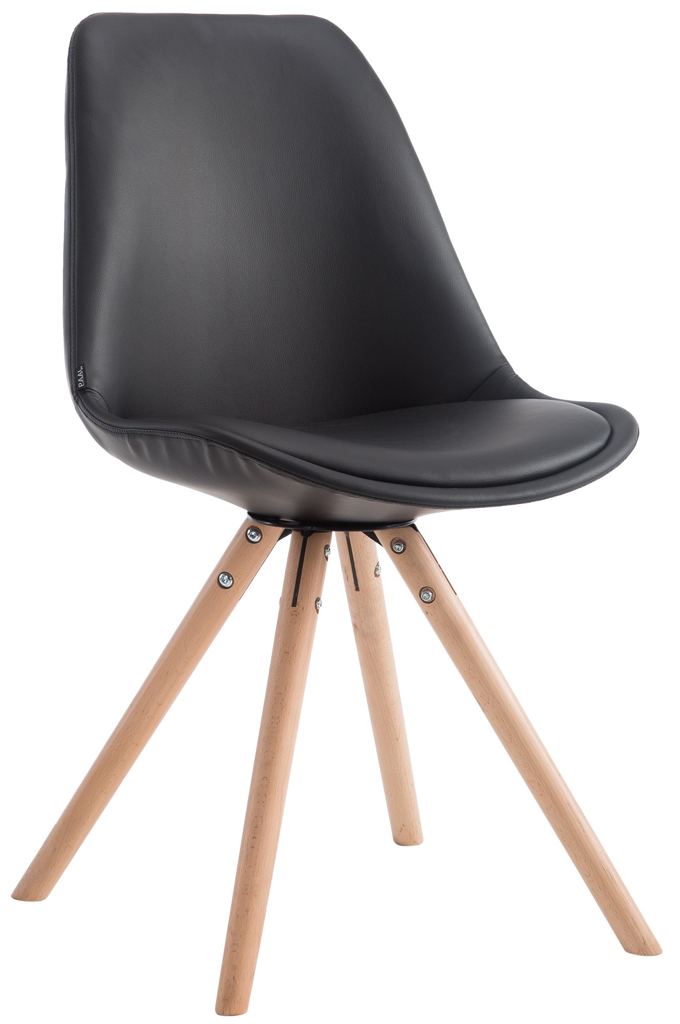Besucherstuhl Laval Natura Rund, schwarz