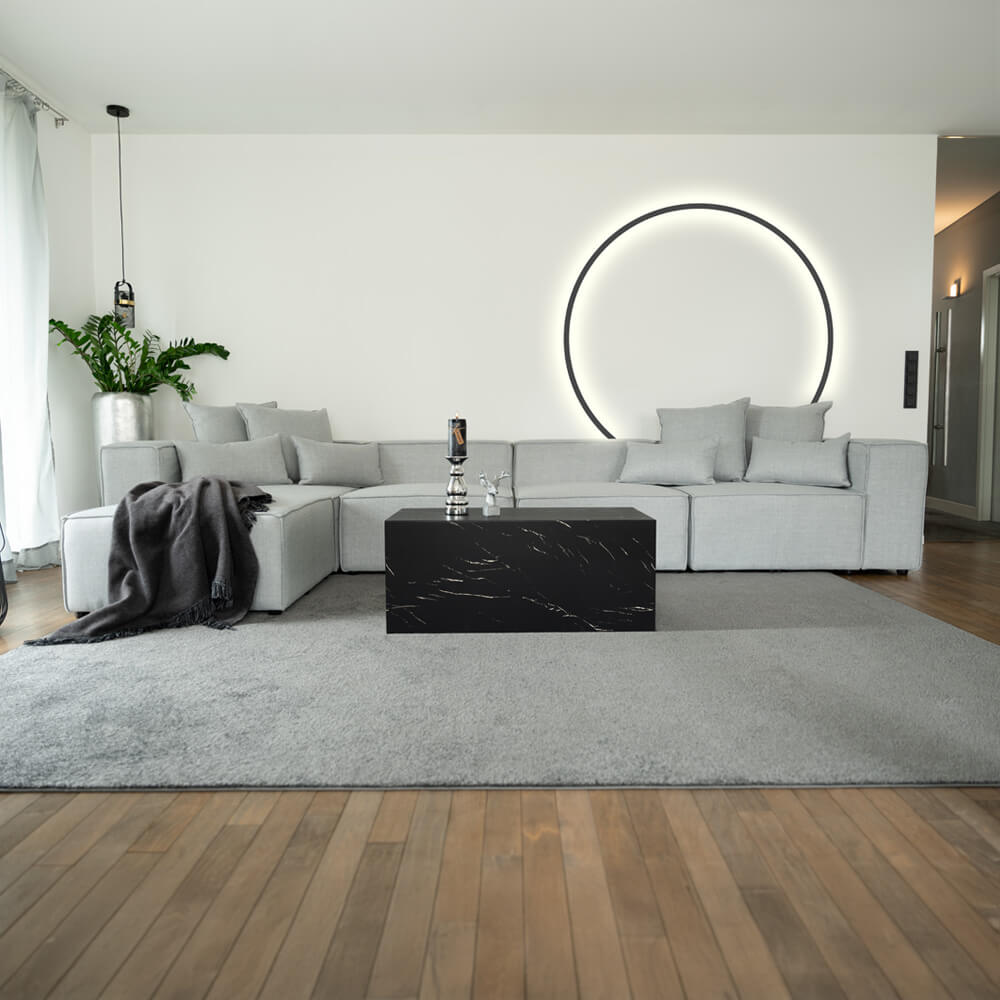 Modulares Sofa VERONA XL - 414 x 207 cm Hellgrau