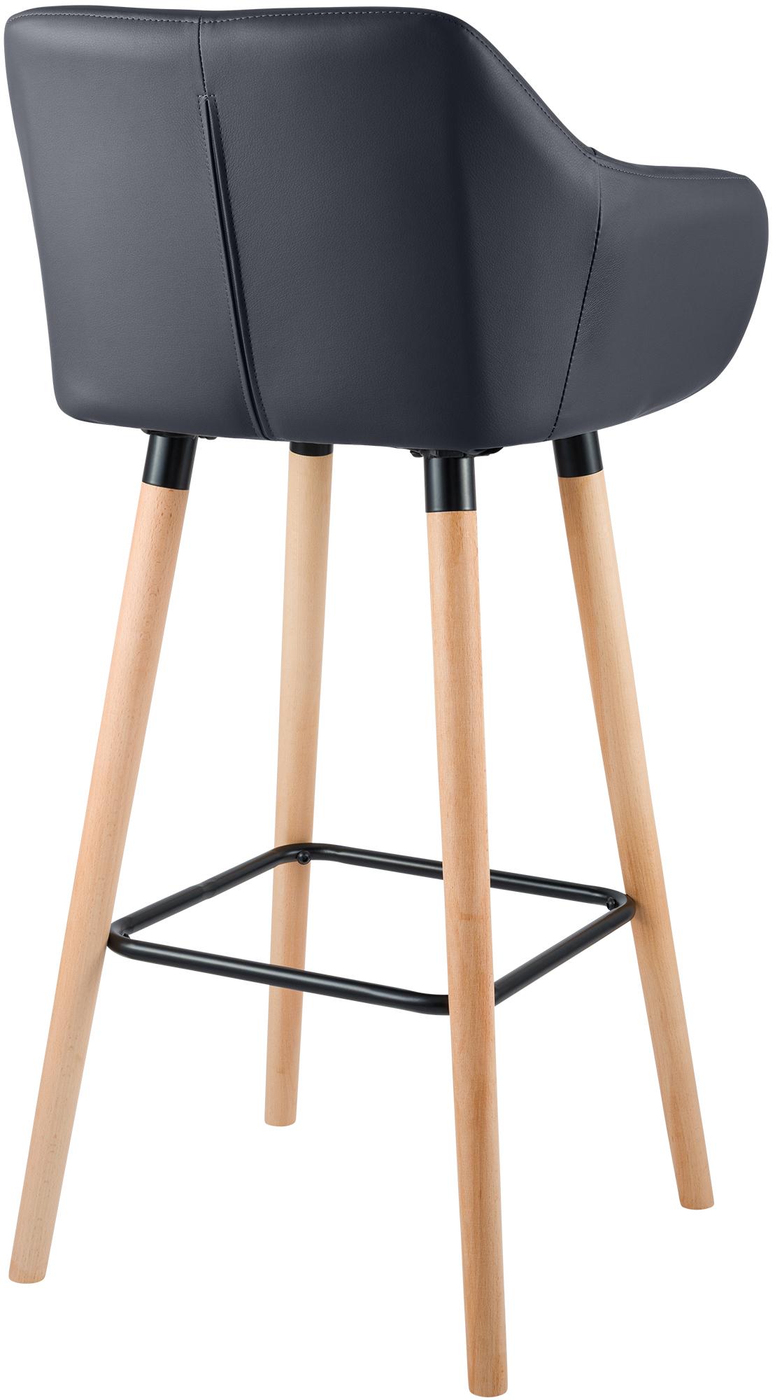 Barhocker Grant Kunstleder, schwarz