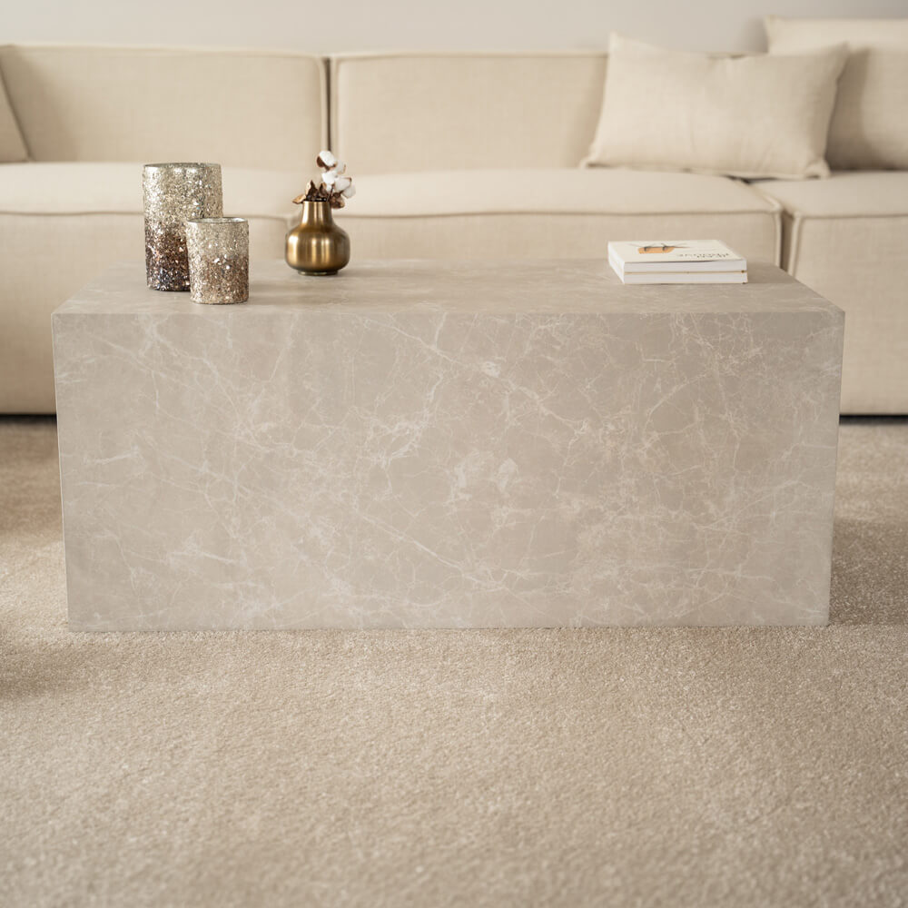Couchtisch Marmor AMIRI L - 95 x 50 cm Beige