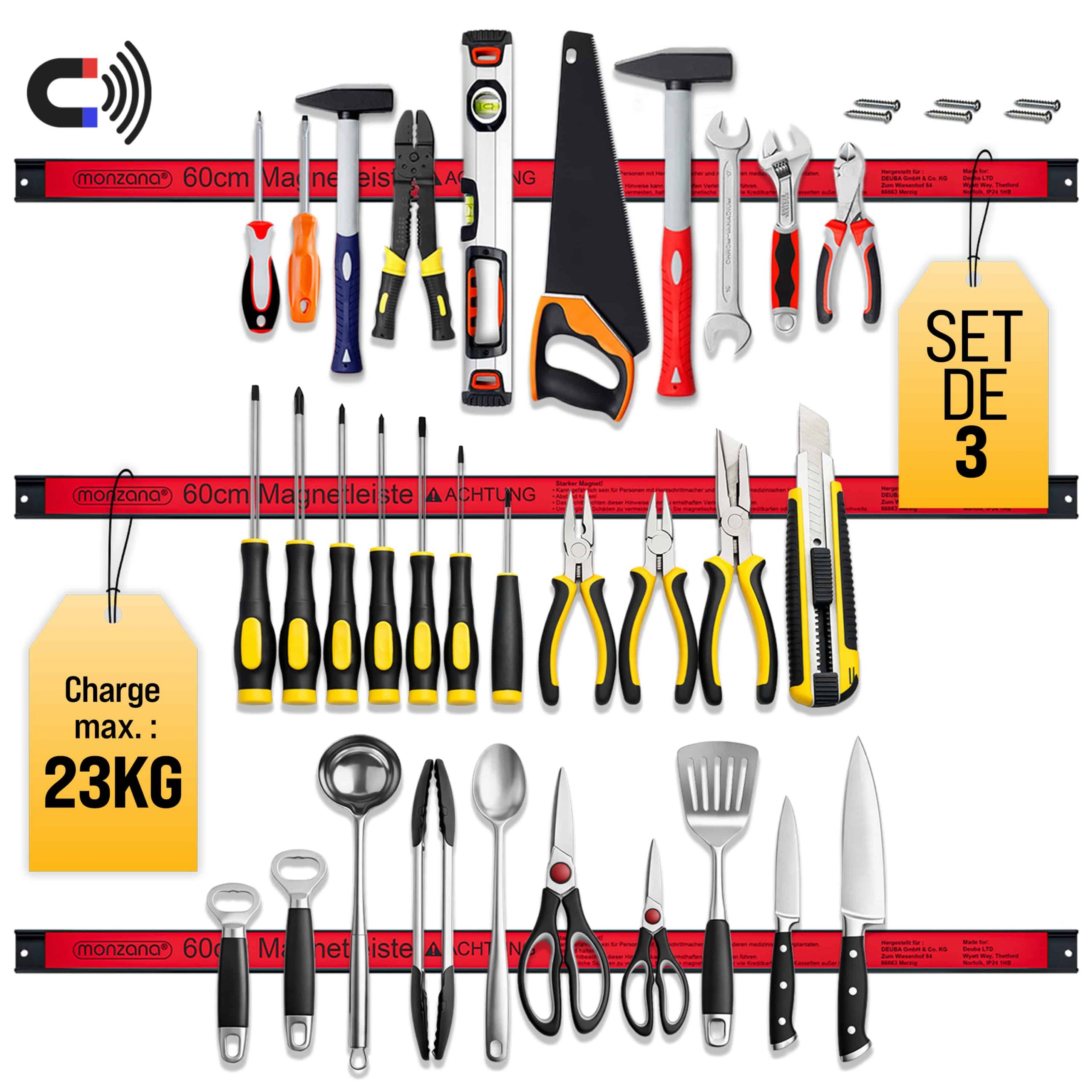 Magnetleiste 3er-Set 60cm inkl Montagematerial