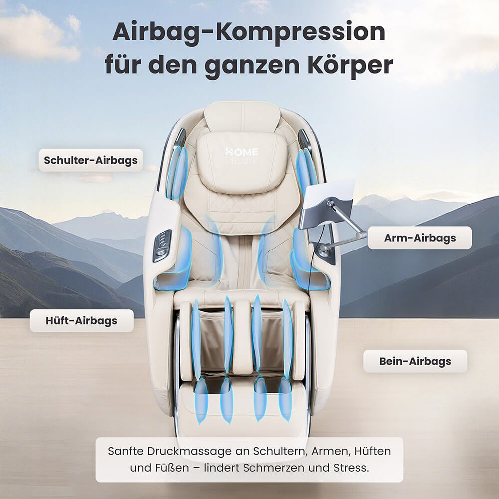 Massagesessel ALVINA mit Premium Webstoffpolsterung - Beige