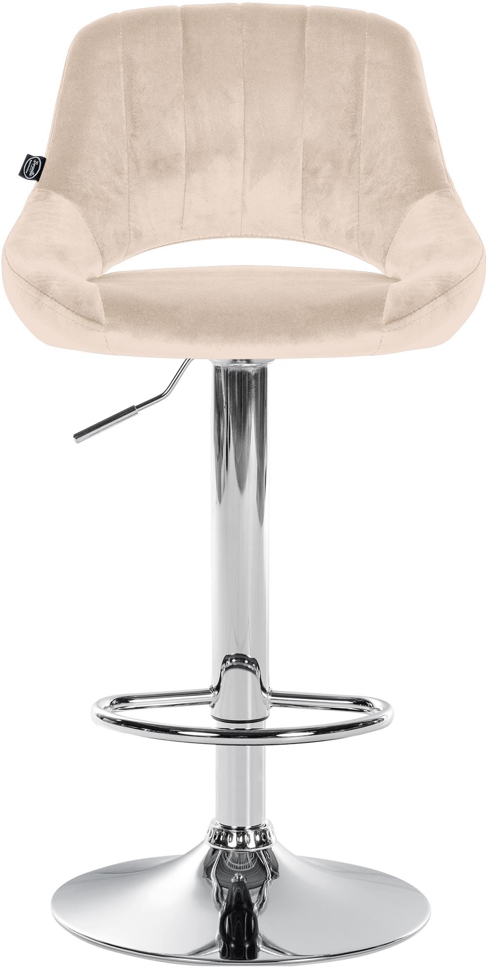 2er Set Barhocker Milet Samt C, creme