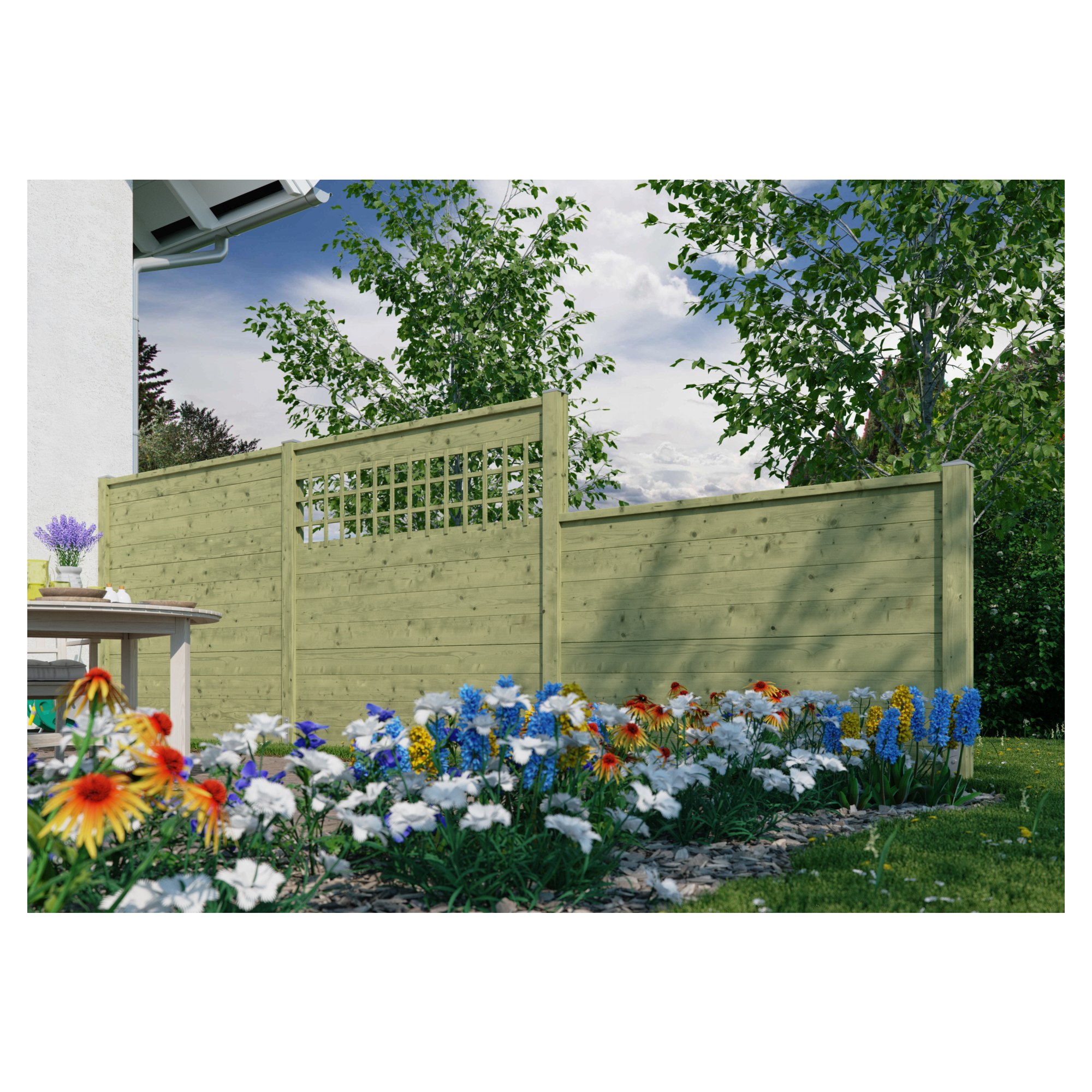 TRELLEBORG-System, Verbindungspfosten, kdi-grün, 9 x 9 x 210 cm, H-Pfosten