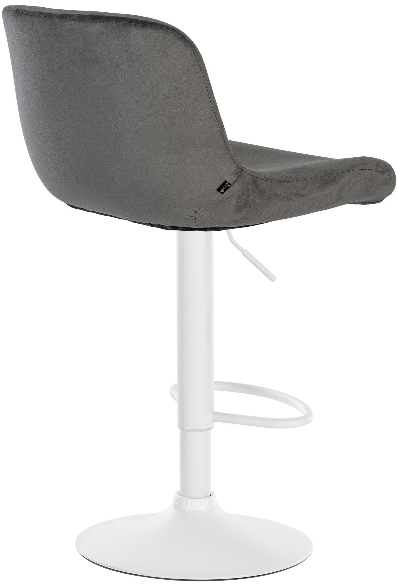 2er Set Barhocker Solon Weiß Samt, dunkelgrau