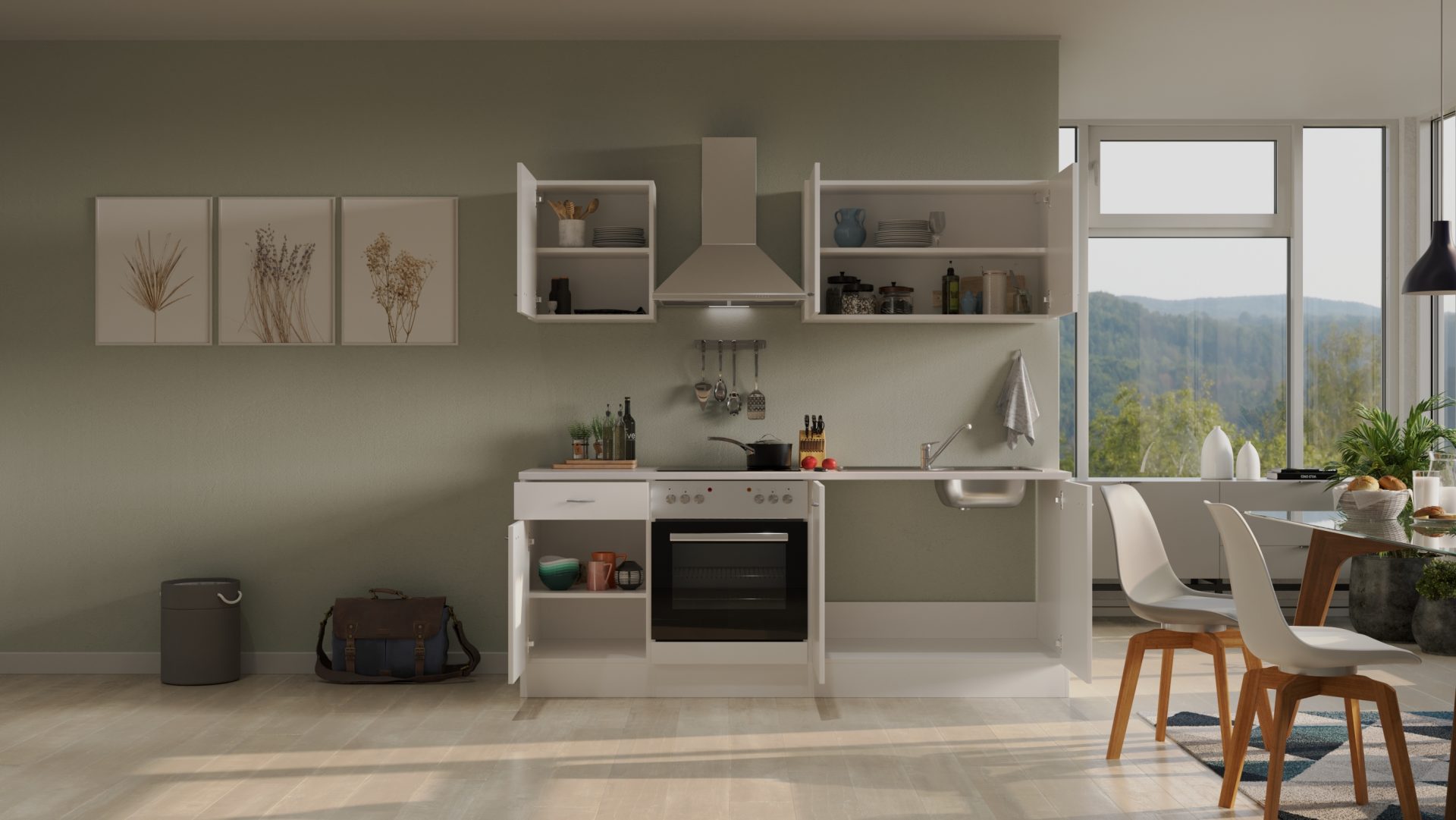Küchenzeile WITO 210 cm mit E-Geräten