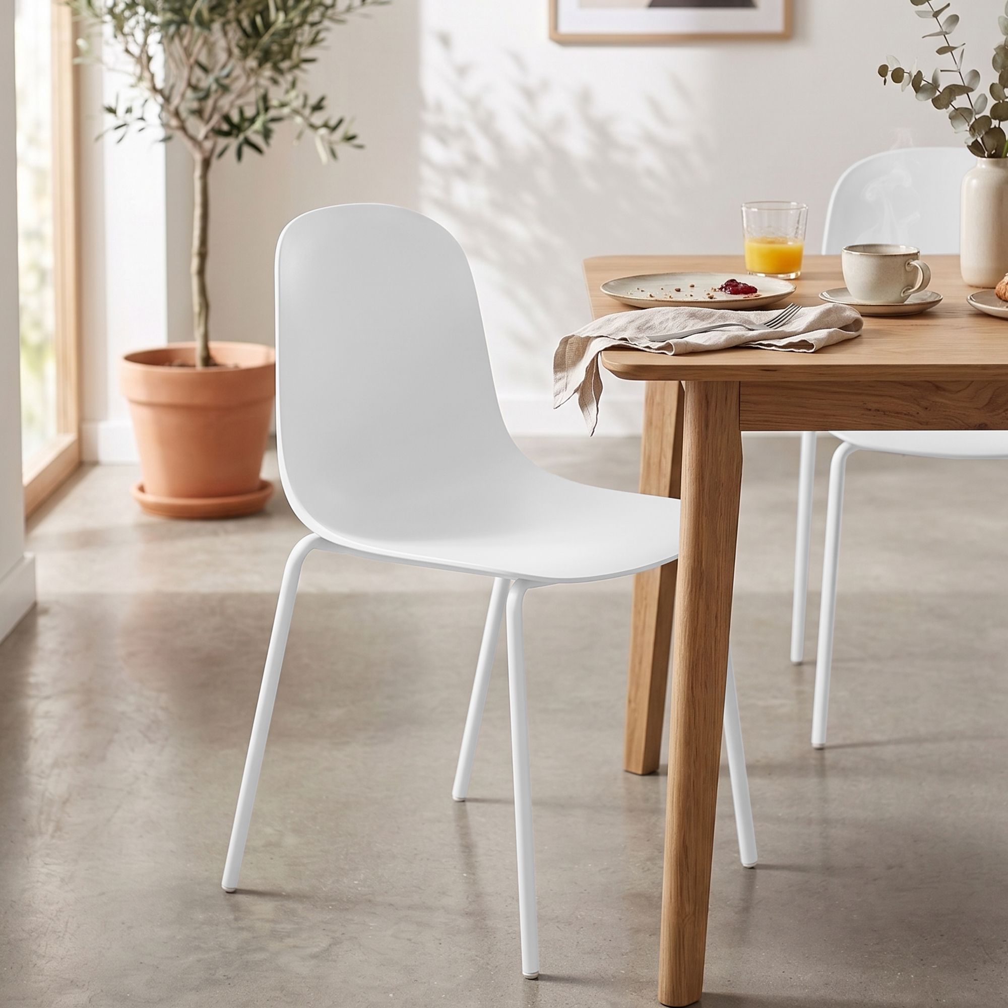 2er Set Stuhl Hardin, weiß