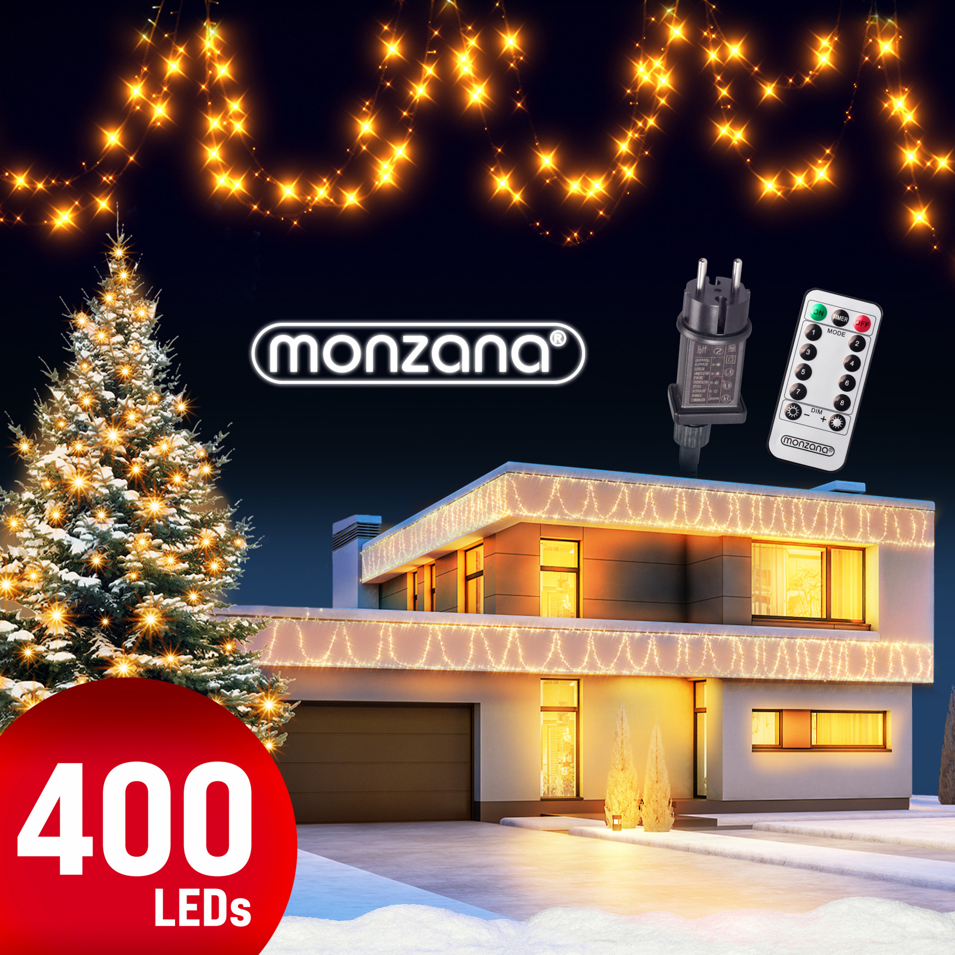 Lichterkette Weihnachten Warmweiß 40m Fernbedienung