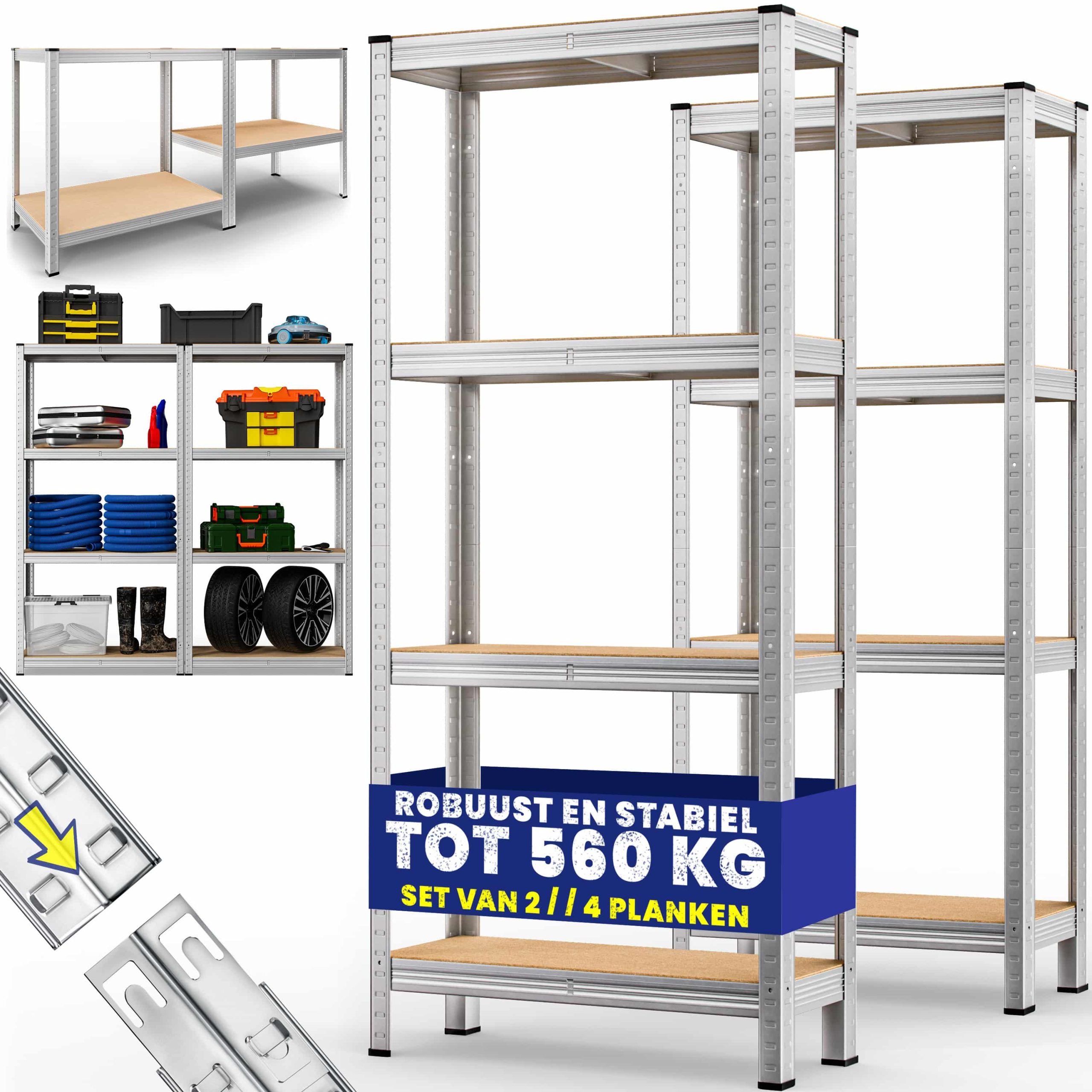 Schwerlastregal 2er-Set 170x75x30cm verzinkt 280kg