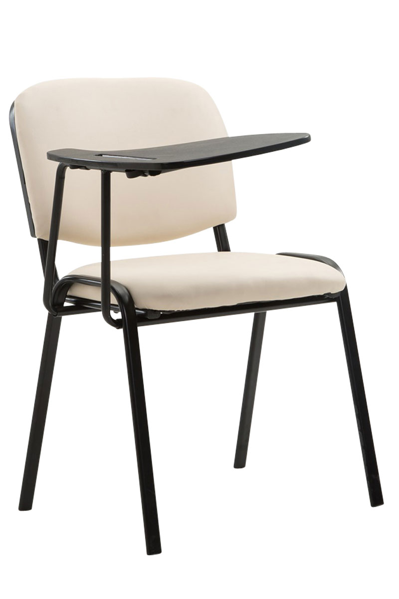 Stuhl Ken mit Klapptisch Kunstleder, creme