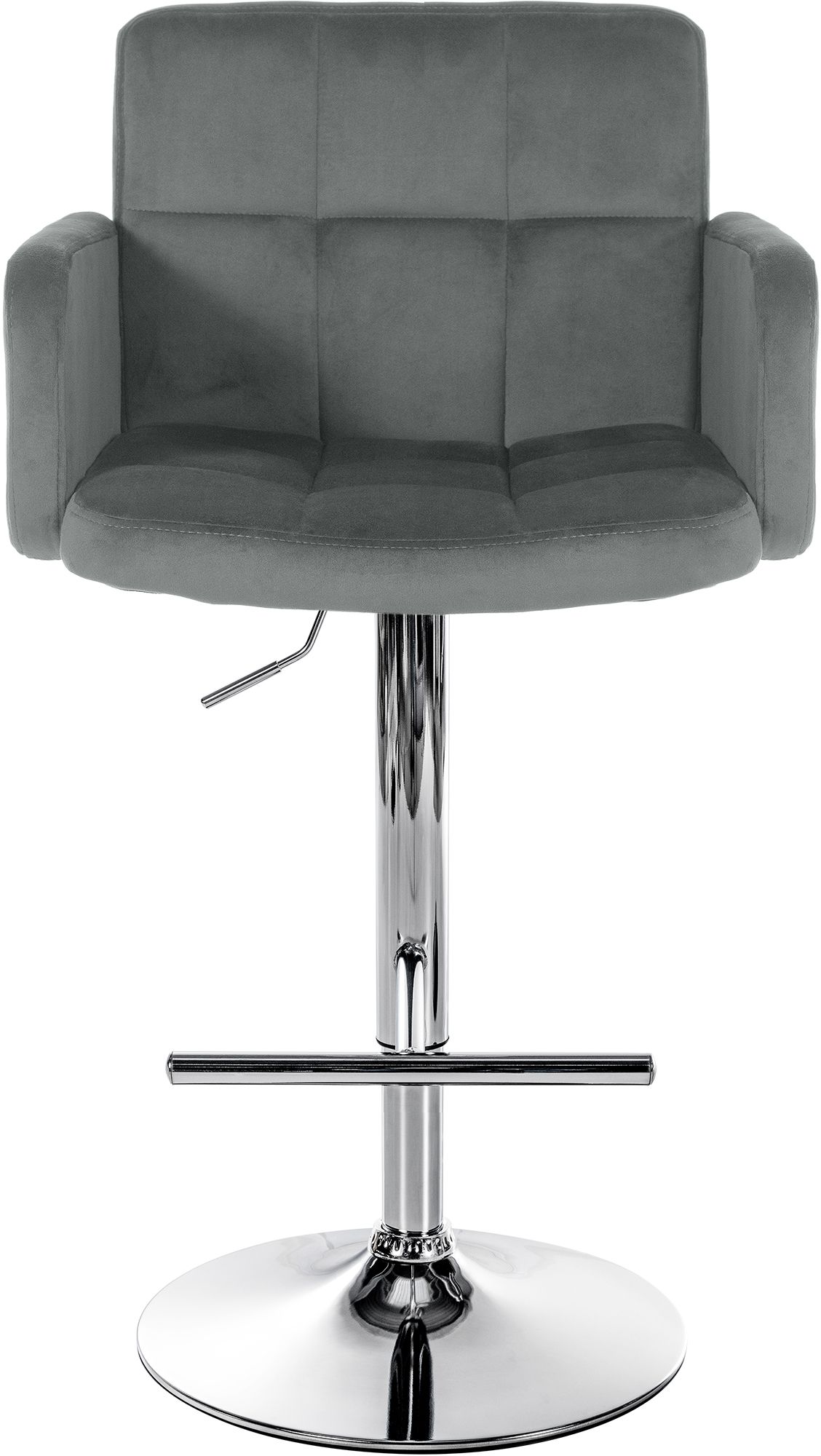 Barhocker Los Angeles Samt chrom, grau
