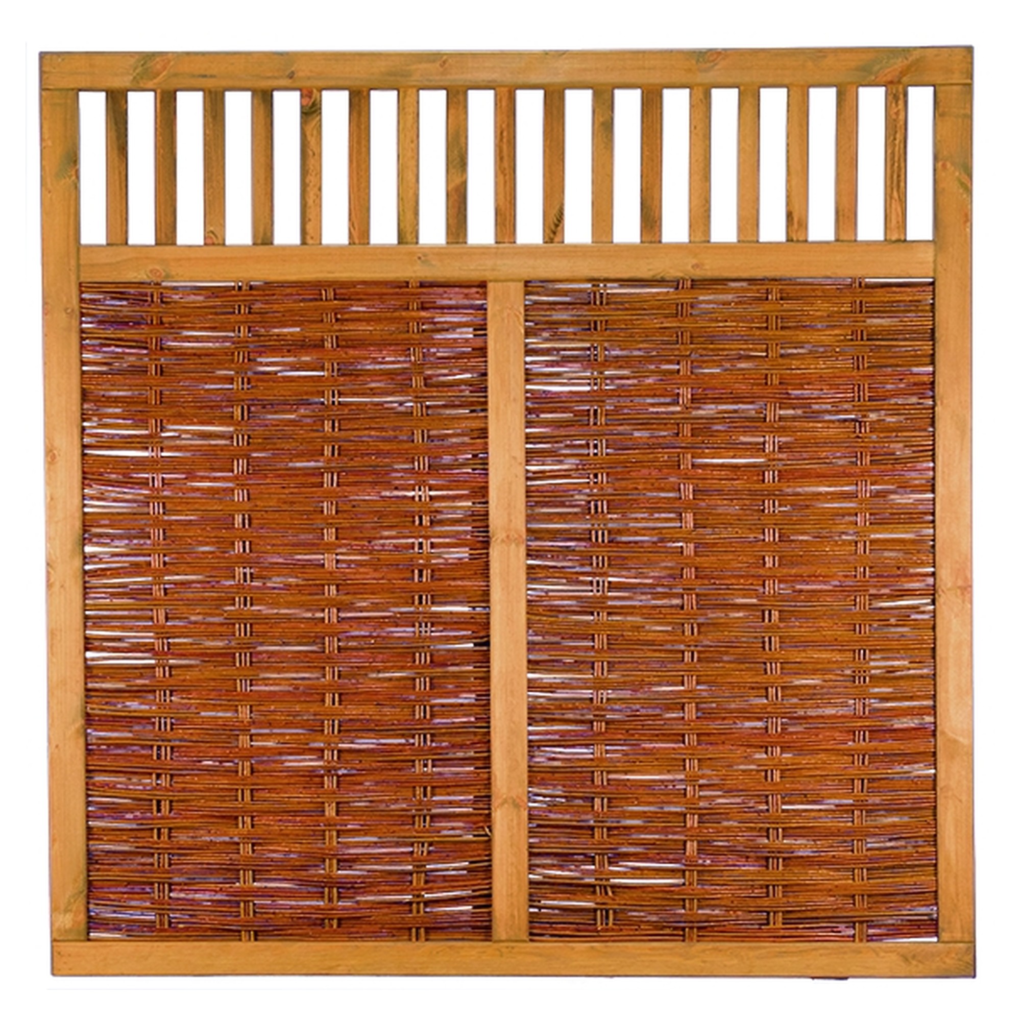 VESUV Weidengeflechtzaun 180 x 180 cm, braun gebeizte Weide