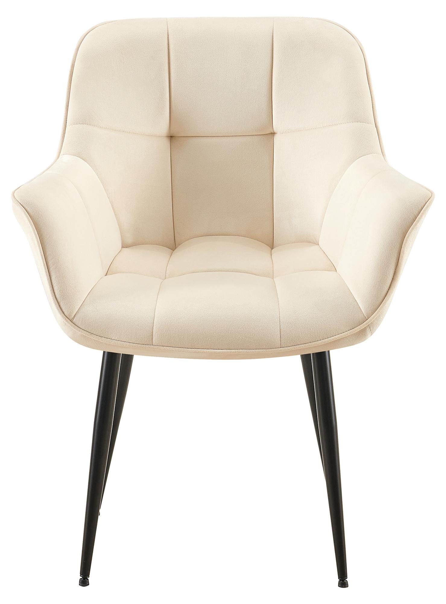 Esszimmerstuhl Roseville Samt, creme