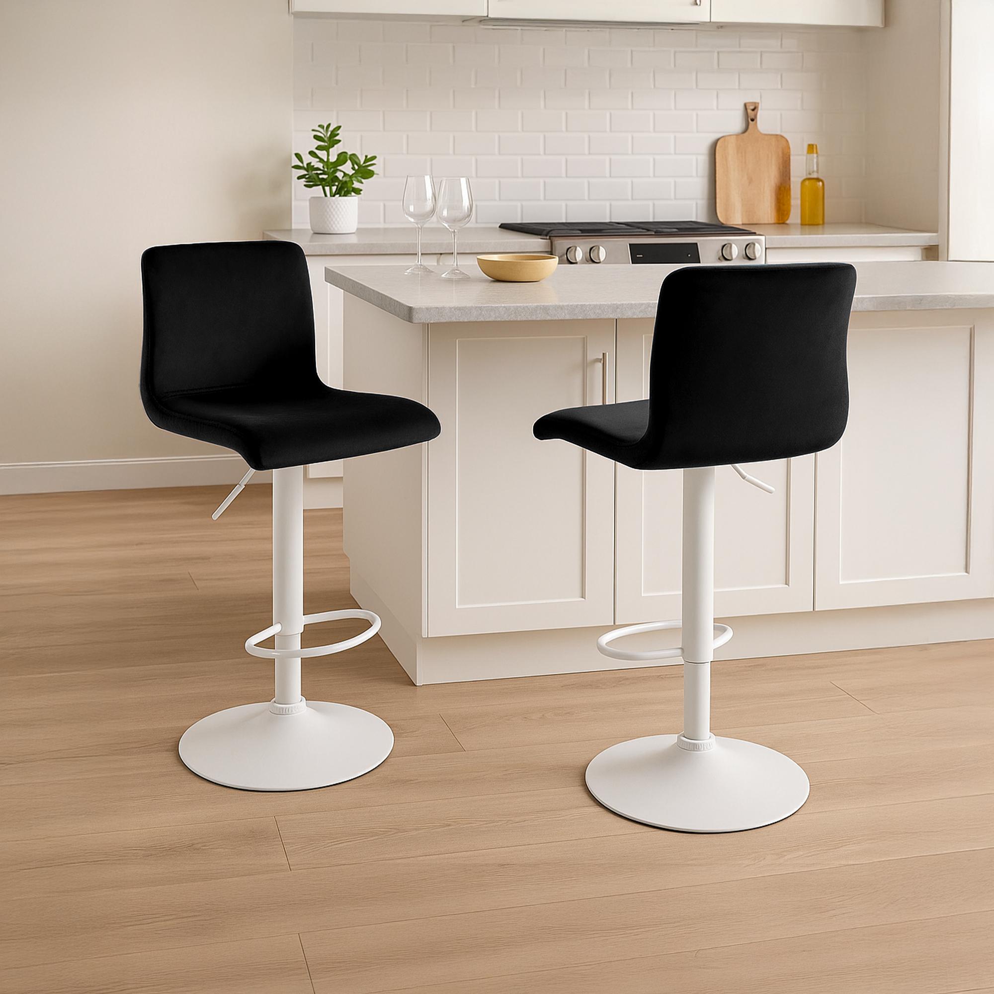 Barhocker Hoover Samt W, schwarz