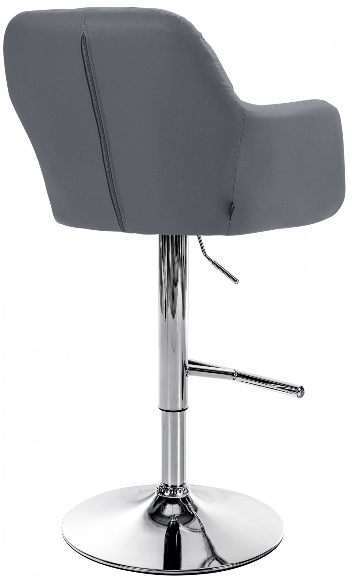 Barhocker Natoma Kunstleder chrom, grau