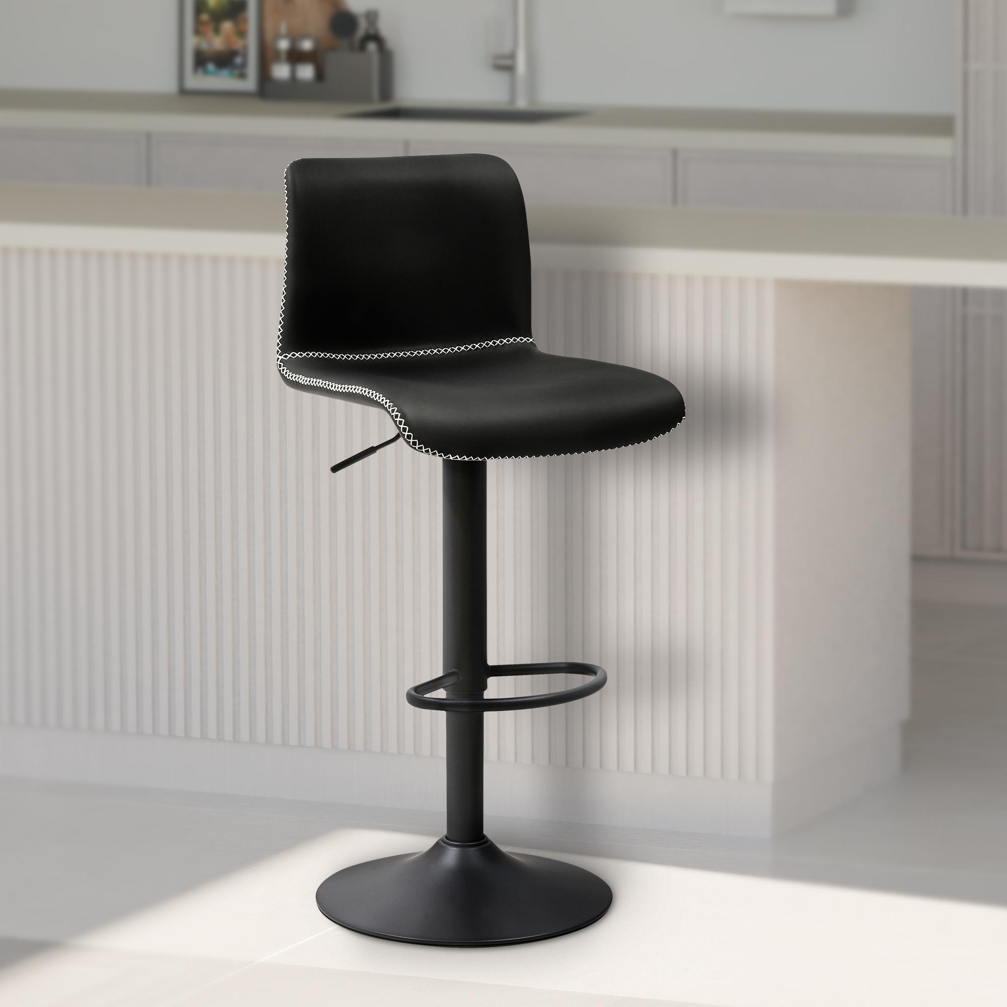 Barhocker Henchy Kunstleder, schwarz