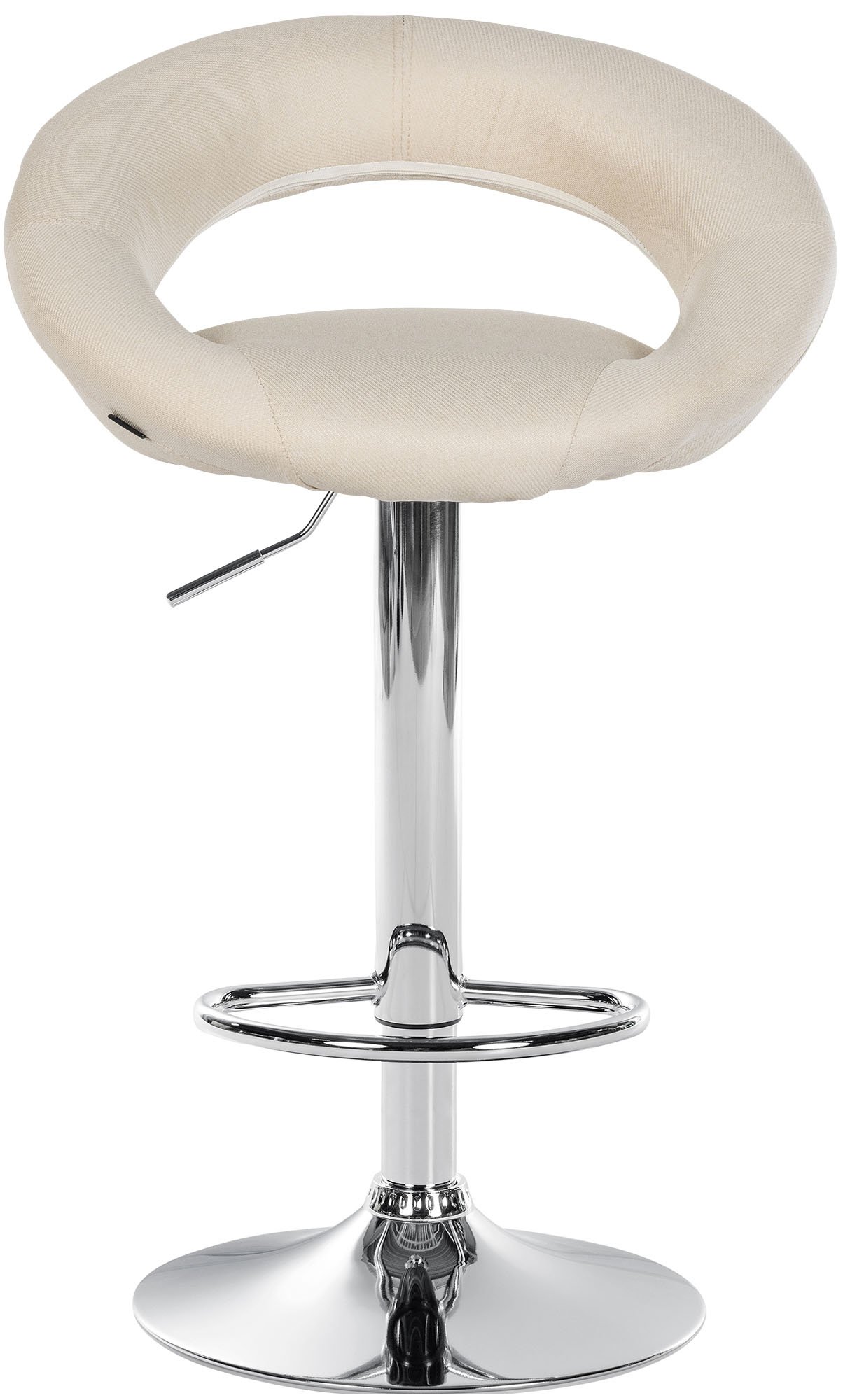 Barhocker Olinda Stoff chrom, creme