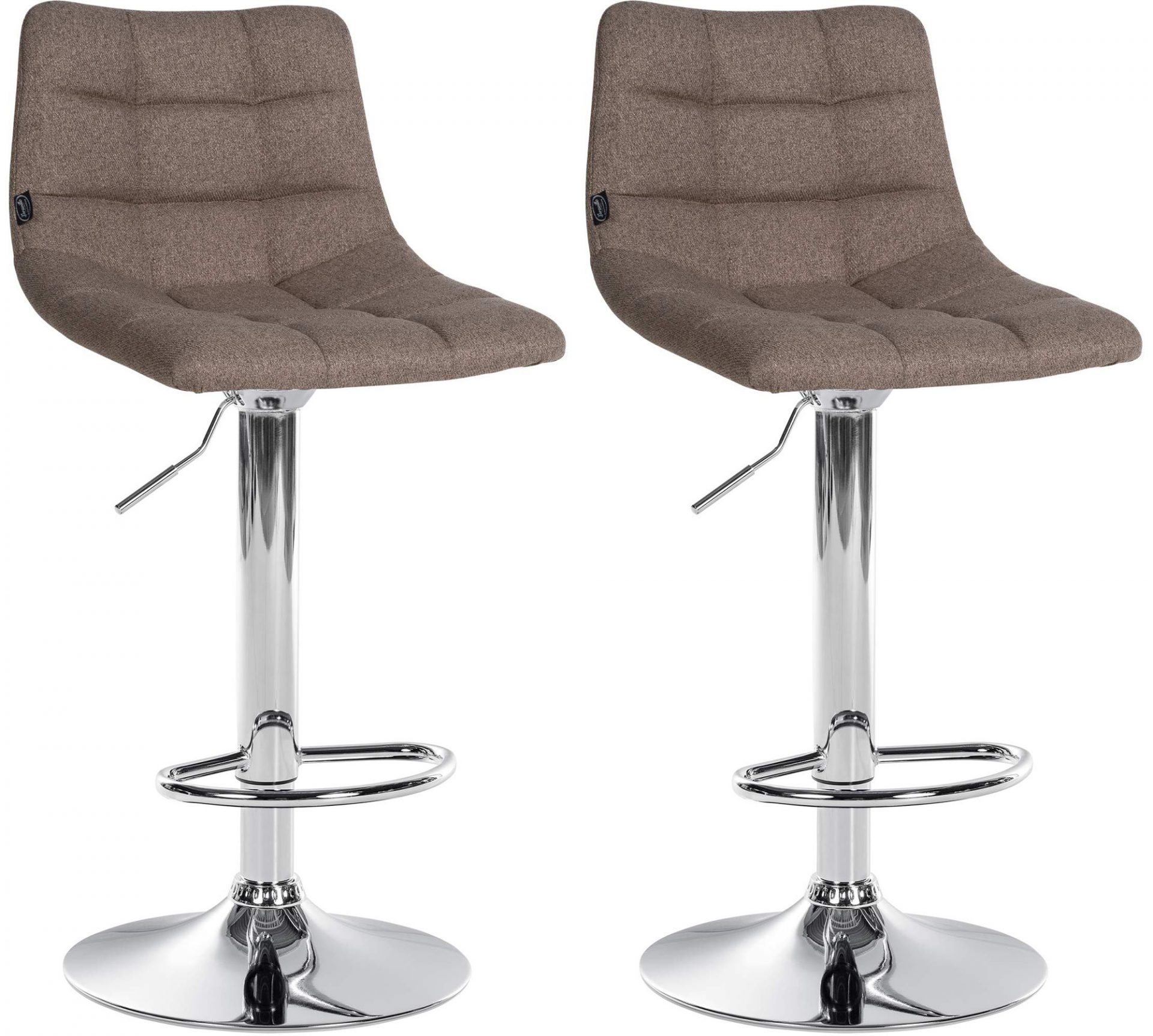 2er Set Barhocker Jerry Stoff chrom, taupe